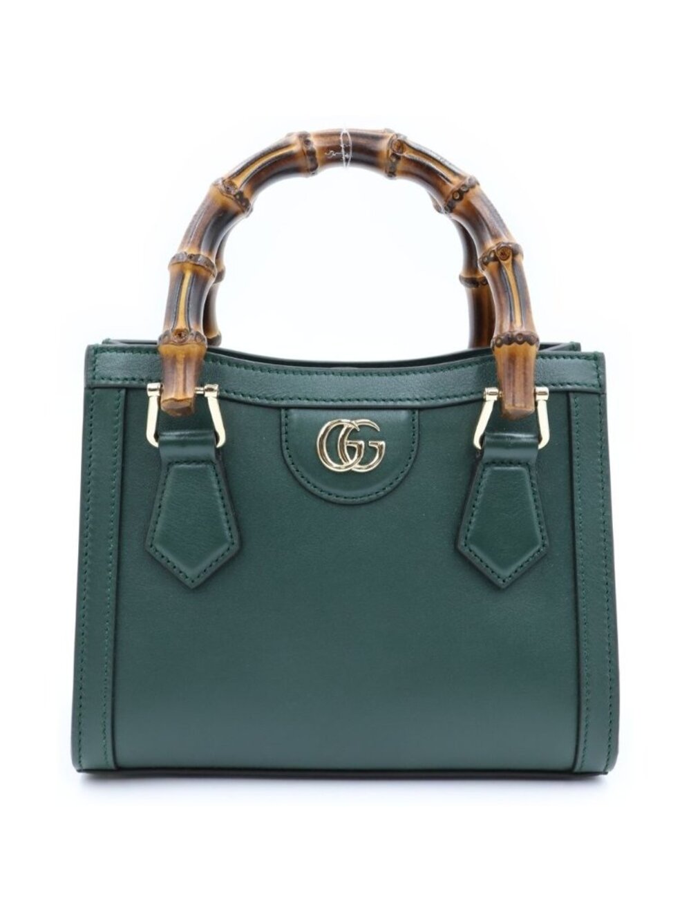 Gucci Diana Bamboo Small 2-Way Shoulder Bag Green Leather